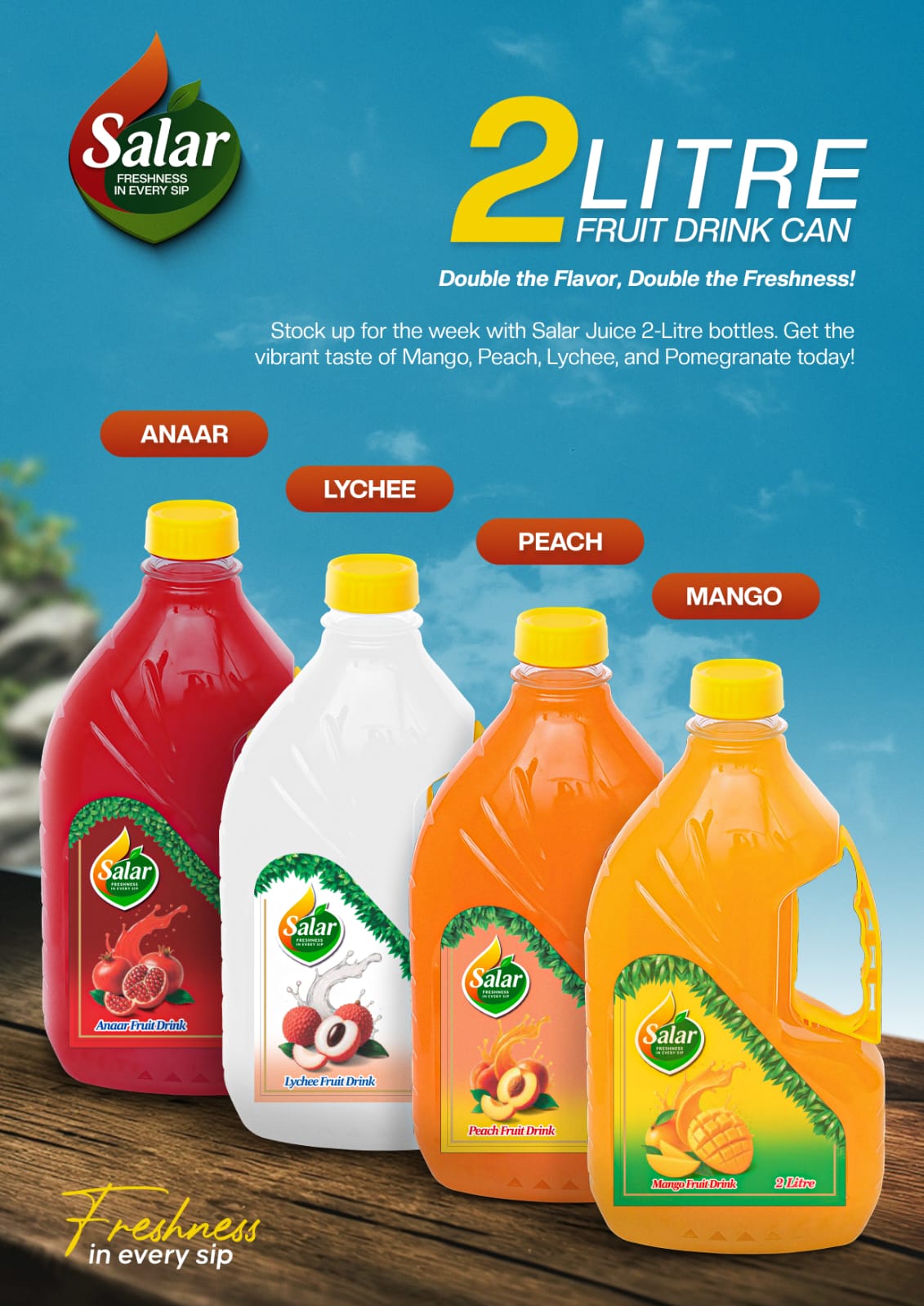 2 Litre Fruit Drink Cans